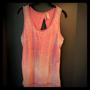 .Green tea red sheer tank top L
